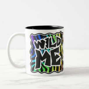 Zebra Black and Rainbow Wild Me Zweifarbige Tasse