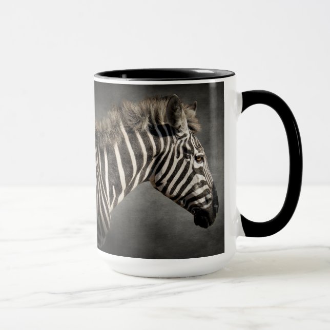 Zebra Black and White Animal Print Chic Modern Tasse (Rechts)