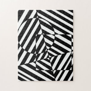 Zebra Black and White Square and Circle Pattern