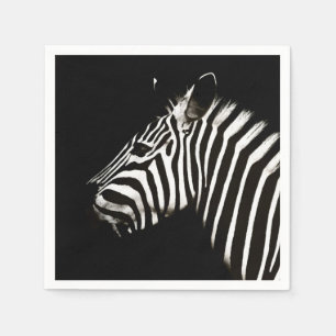 Zebra Black and White Stripes Animal Serviette