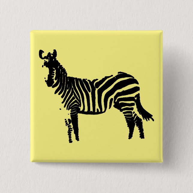 Zebra Black Silhouette Button Abzeichen Button (Vorderseite)