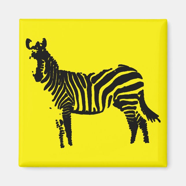 Zebra Black Silhouette Kühlschrankmagnet (Vorne)