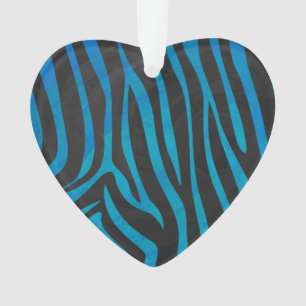Zebra Black und Blue Print Ornament