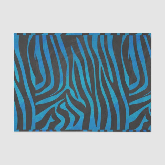 Zebra Black und Blue Print Seidenpapier (Vorderseite)