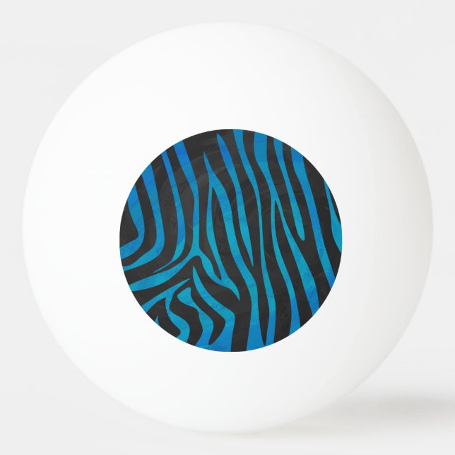 Zebra Black und Blue Print Tischtennisball (Vorderseite)