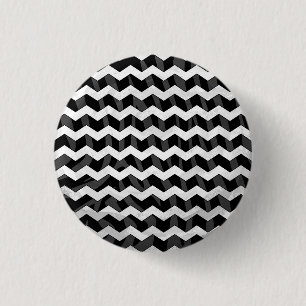 Zebra Black und Grau Zickzack Button