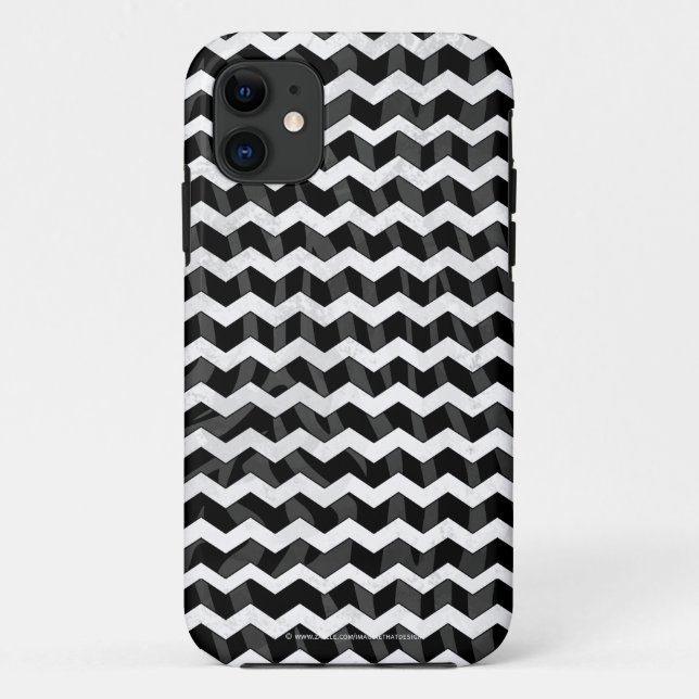 Zebra Black und Grau Zickzack Case-Mate iPhone Hülle (Rückseite)