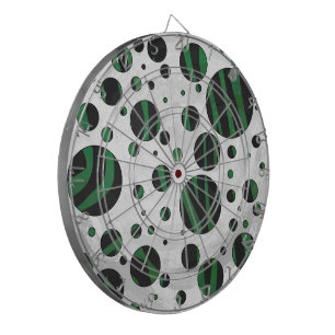 Zebra Black und Green Polka Dot Dartscheibe