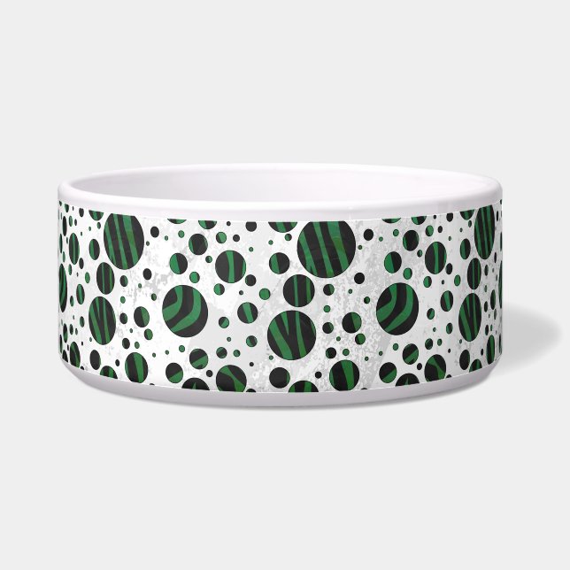 Zebra Black und Green Polka Dot Napf (Rechts)