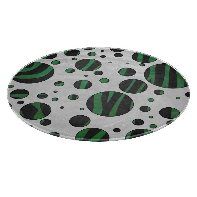 Zebra Black und Green Polka Dot Schneidebrett (Ecke)