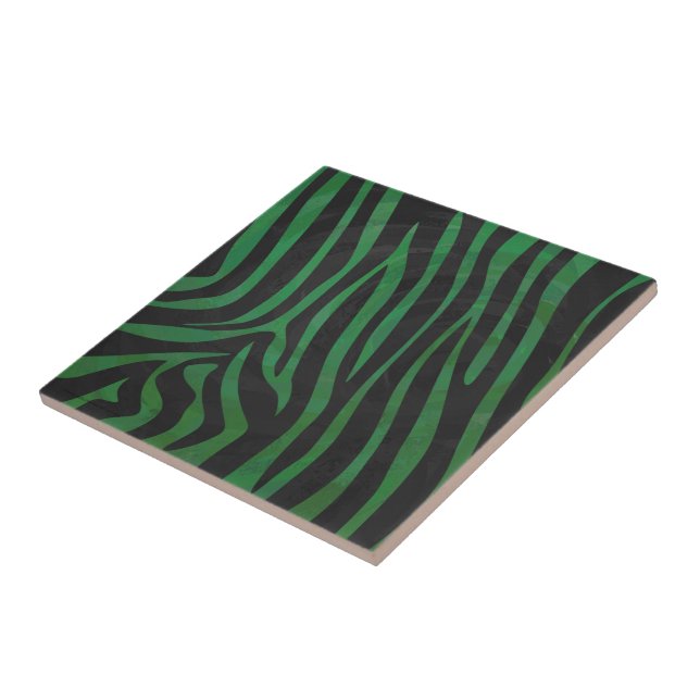 Zebra Black und Green Print Fliese (Seite)