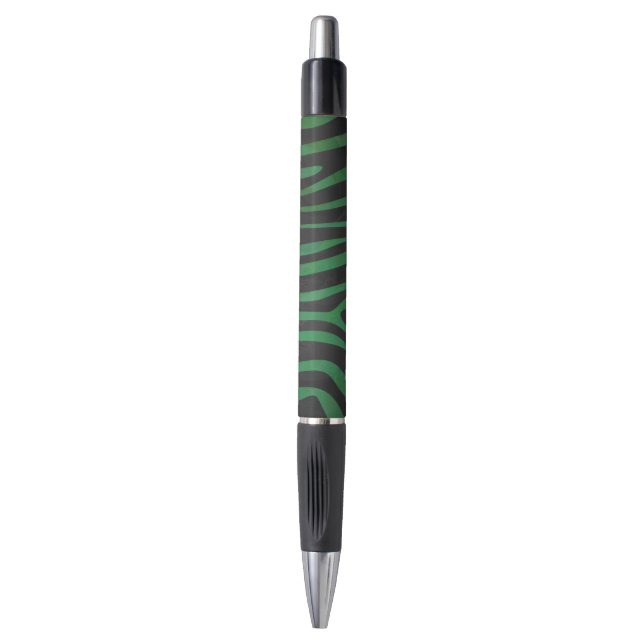 Zebra Black und Green Print Kugelschreiber (Vorderseite Vertikal)