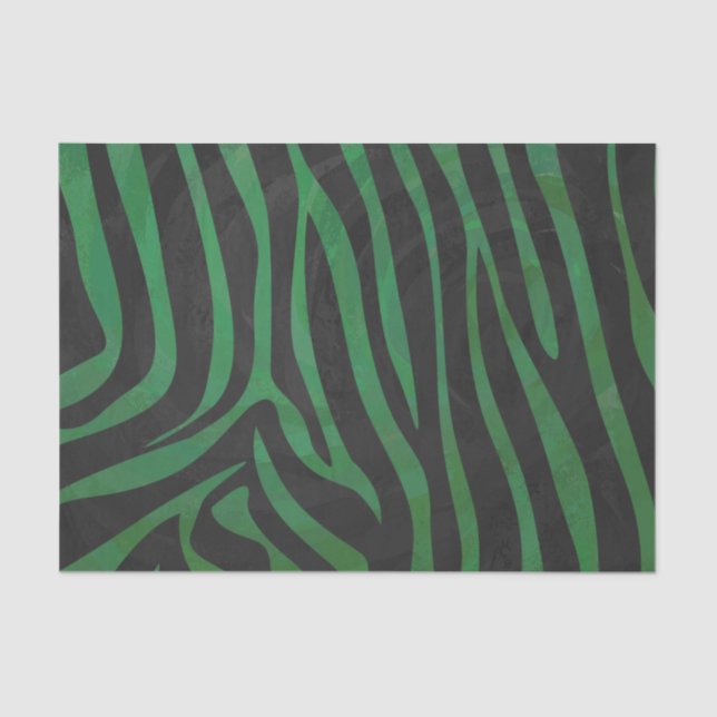 Zebra Black und Green Print Seidenpapier (Vorderseite)