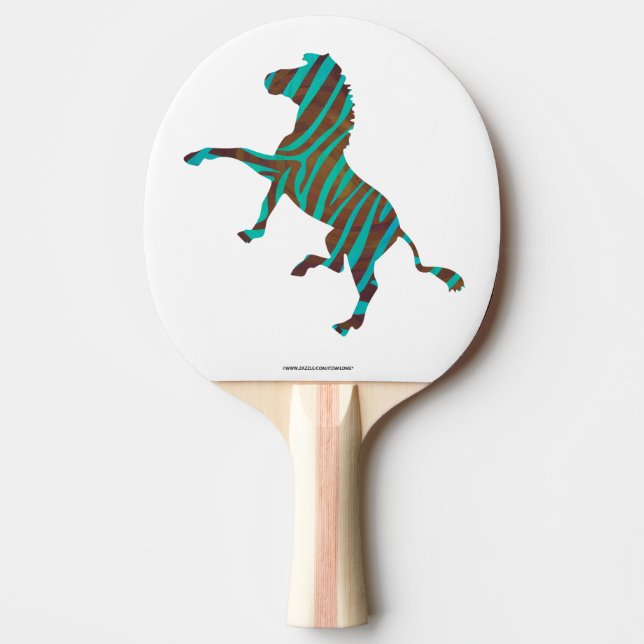 Zebra Black und Green Print Tischtennis Schläger (Vorderseite)