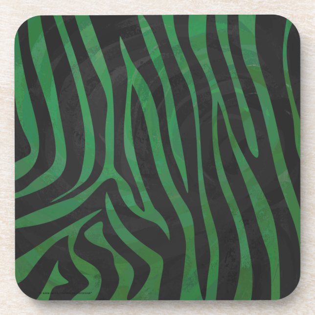 Zebra Black und Green Print Untersetzer (Vorderseite)