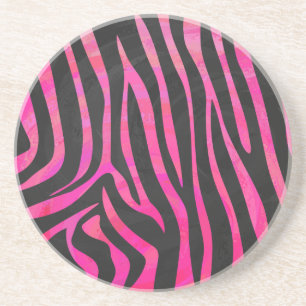 Zebra Black und Hot Pink Print Untersetzer