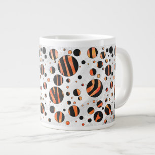 Zebra Black und Orange Polka Dots Jumbo-Tasse