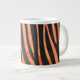 Zebra Black und Orange Print Jumbo-Tasse