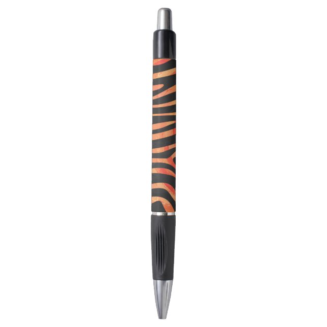 Zebra Black und Orange Print Kugelschreiber (Vorderseite Vertikal)