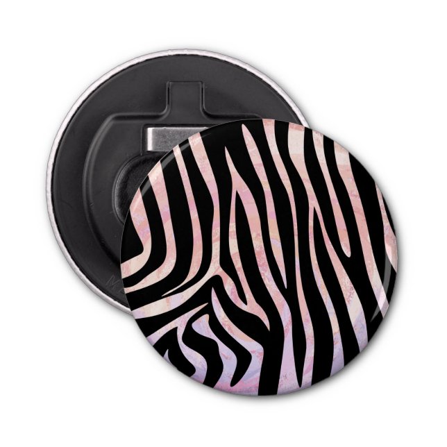 Zebra Black und Pink Print Flaschenöffner (Vorderseite)