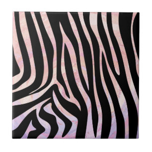 Zebra Black und Pink Print Fliese