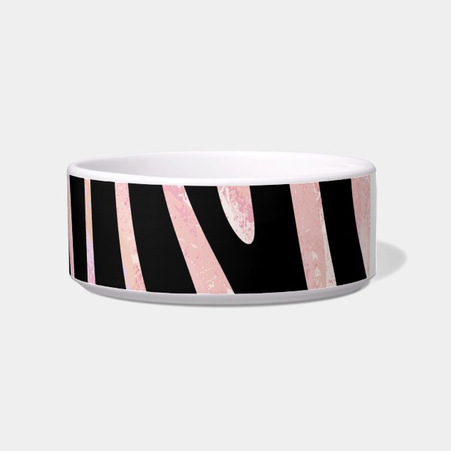 Zebra Black und Pink Print Napf (Rechts)