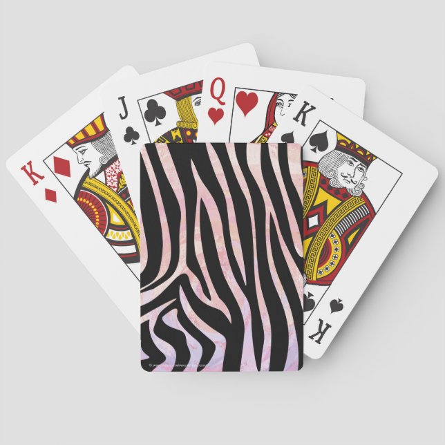 Zebra Black und Pink Print Spielkarten (Rückseite)