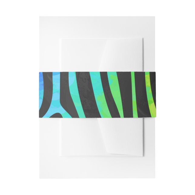 Zebra Black und Rainbow Print Einladungsbanderole (Vorderseite Beispiel)