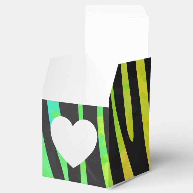 Zebra Black und Rainbow Print Geschenkschachtel (Geöffnet)
