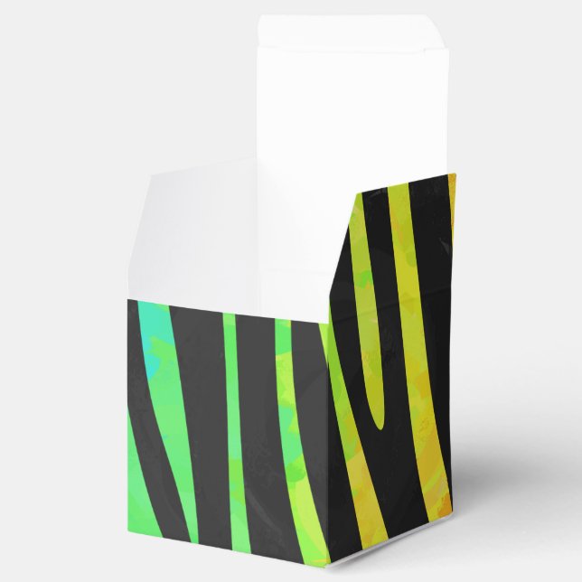 Zebra Black und Rainbow Print Geschenkschachtel (Geöffnet)