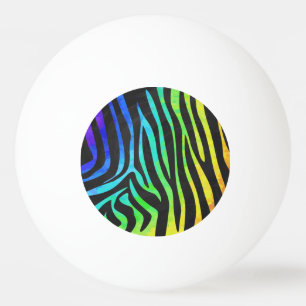 Zebra Black und Rainbow Print Tischtennisball