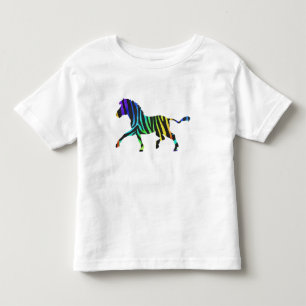 Zebra Black und Rainbow Silhouette Kleinkind T-shirt