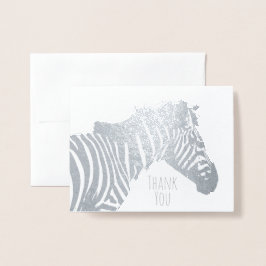 Zebra Blank Jeder Anlass Wildlife Silver Folienkarte