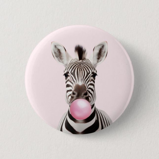 Zebra Blasen Pink Bubble Gum Spielerisch Digital A Button (Vorderseite)