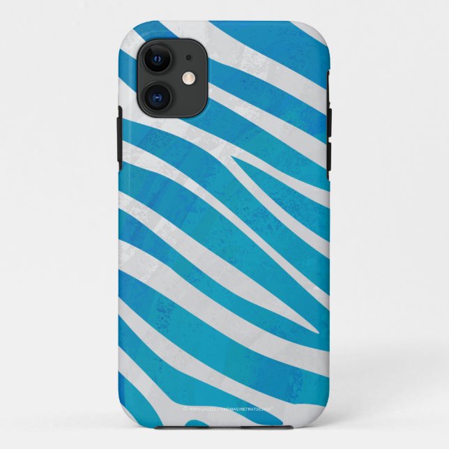 Zebra Blau und Weiß Case-Mate iPhone Hülle (Rückseite)
