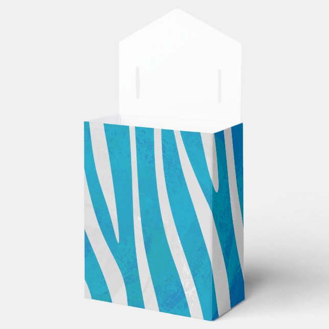 Zebra Blau und Weiß Geschenkschachtel (Geöffnet)
