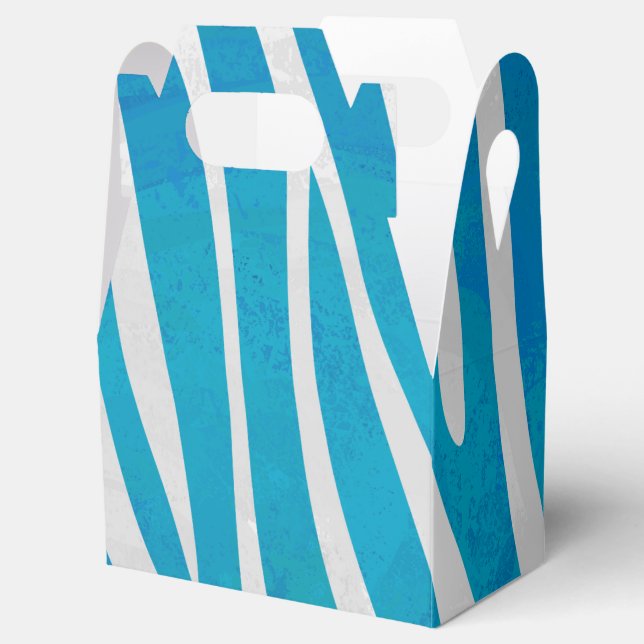 Zebra Blau und Weiß Geschenkschachtel (Geöffnet)