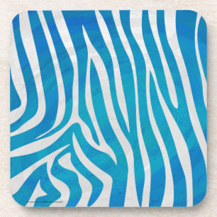 Zebra Blau und Weiß Getränkeuntersetzer