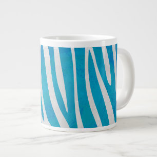 Zebra Blau und Weiß Jumbo-Tasse