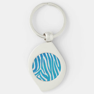 Zebra Blau und Weiß Schlüsselanhänger