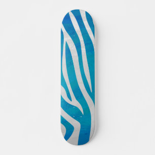 Zebra Blau und Weiß Skateboard