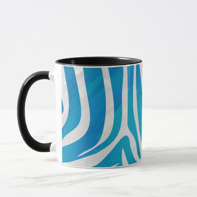 Zebra Blau und Weiß Tasse (Links)