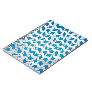 Zebra Blau und Weiß Zickzack Notizblock