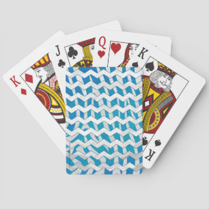 Zebra Blau und Weiß Zickzack Spielkarten