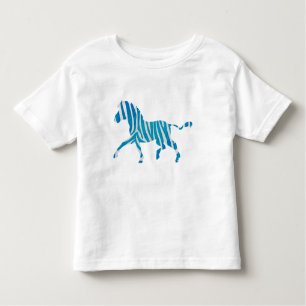 Zebra Blau-Weiße Silhouette Kleinkind T-shirt