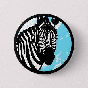 zebra. blaue Gruge. Kreis. Button