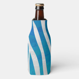 Zebra-blauer und weißer Druck Flaschenkühler