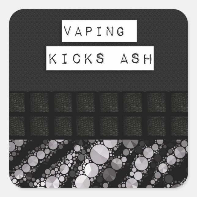 Zebra Bling Vape Quadratischer Aufkleber (Vorderseite)