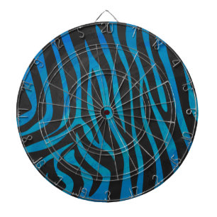 Zebra Blue und Black Print Dartscheibe