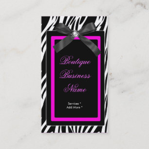 Zebra Boutique Etikett heiß rosa Schleife Bild Visitenkarte